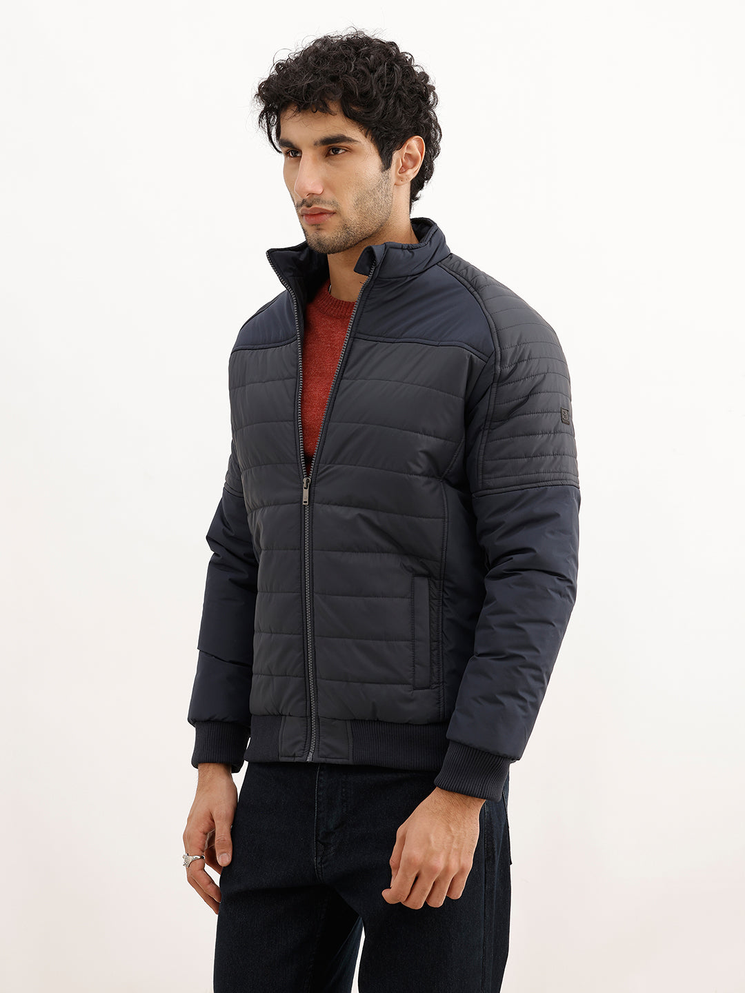 Classic Regular Fit Puffer Jacket | Blue
