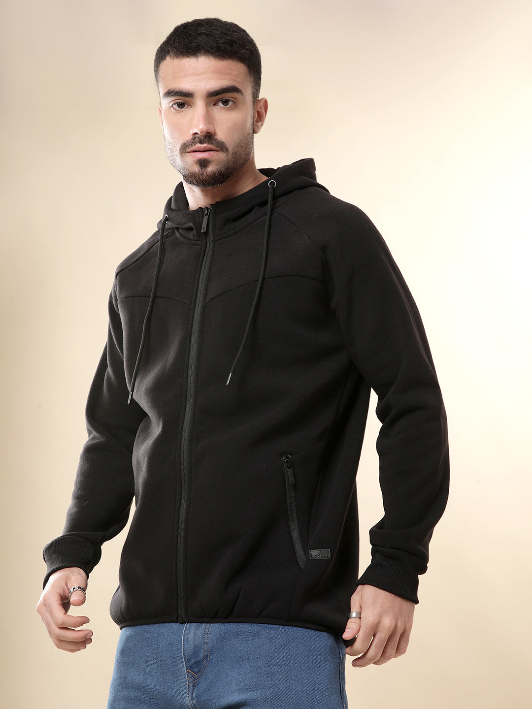 Bold Black Fleece Hoodie