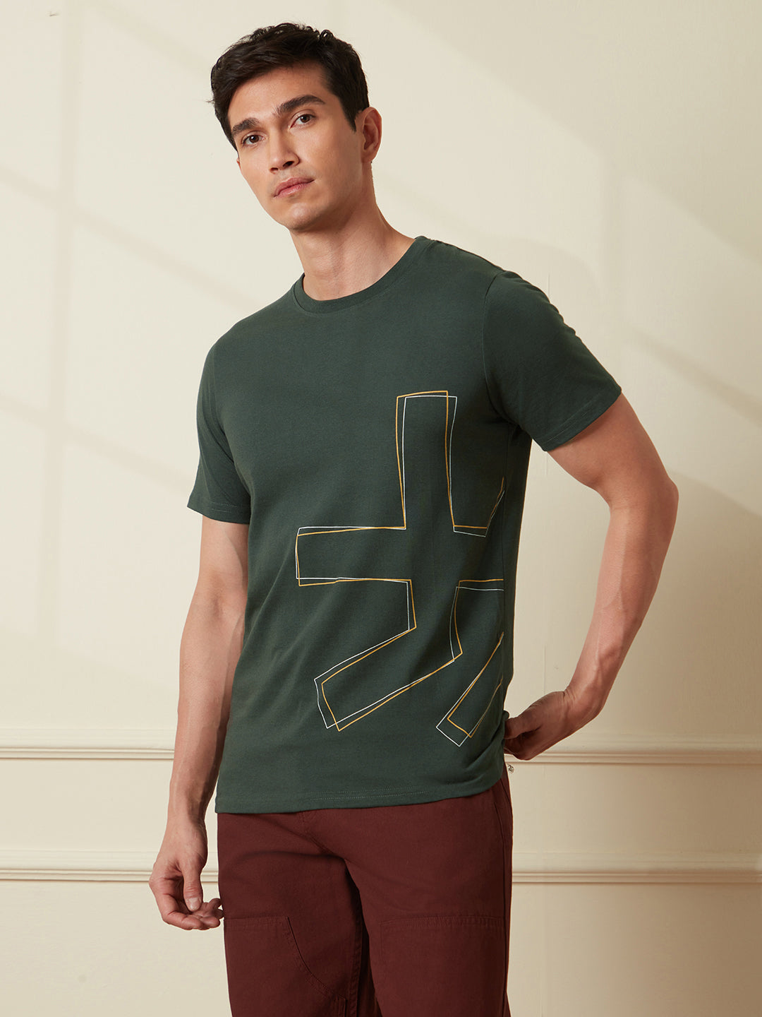 Classic Crew Neck Olive T-Shirt