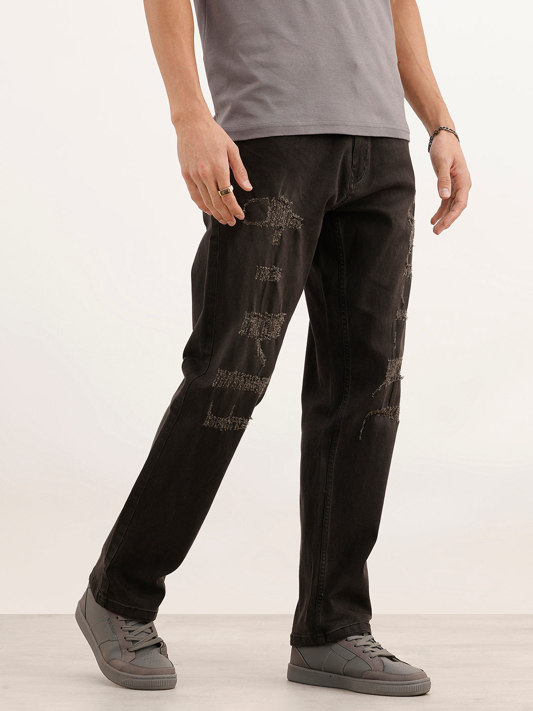 Distressed Anti Fit Denim Jeans | Black