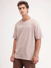 Oversized Placement Printed T-Shirt | Brown