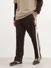 Relaxed Fit Single Double Strip Jogger | Brown