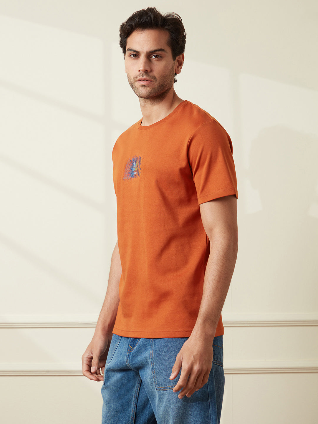 Classic Rust Embroidered T-Shirt