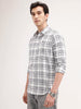 Slim Fit Checkered Shirt | White