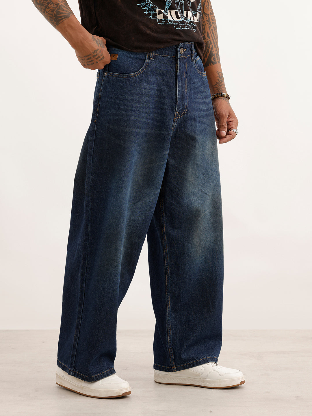 Faded Baggy Fit Denim Jeans | Blue