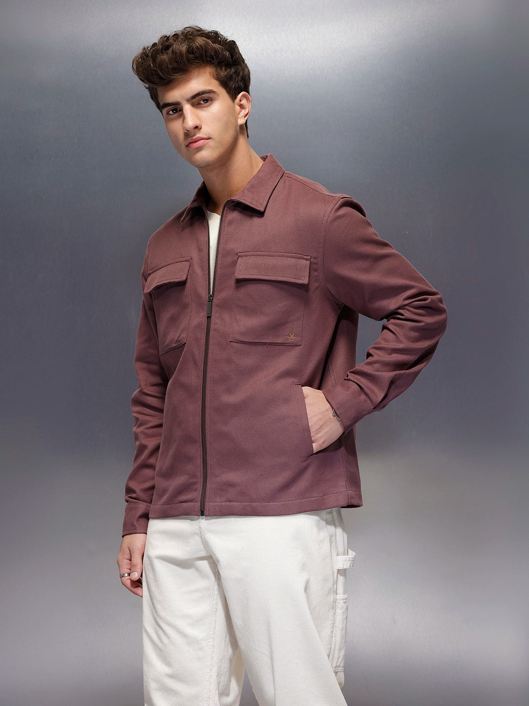 Double Pocket Oversized Jacket  | Peach