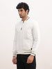Classic Slim Fit Tipping Collar Bomber Jacket | White