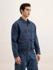 Oversized Zipper Denim Jacket | Blue