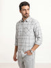 Slim Fit checkered Shirt | White