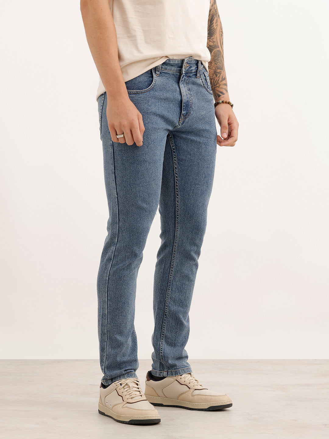 Solid Slim Fit Denim Jeans | Blue | WVJN2722F