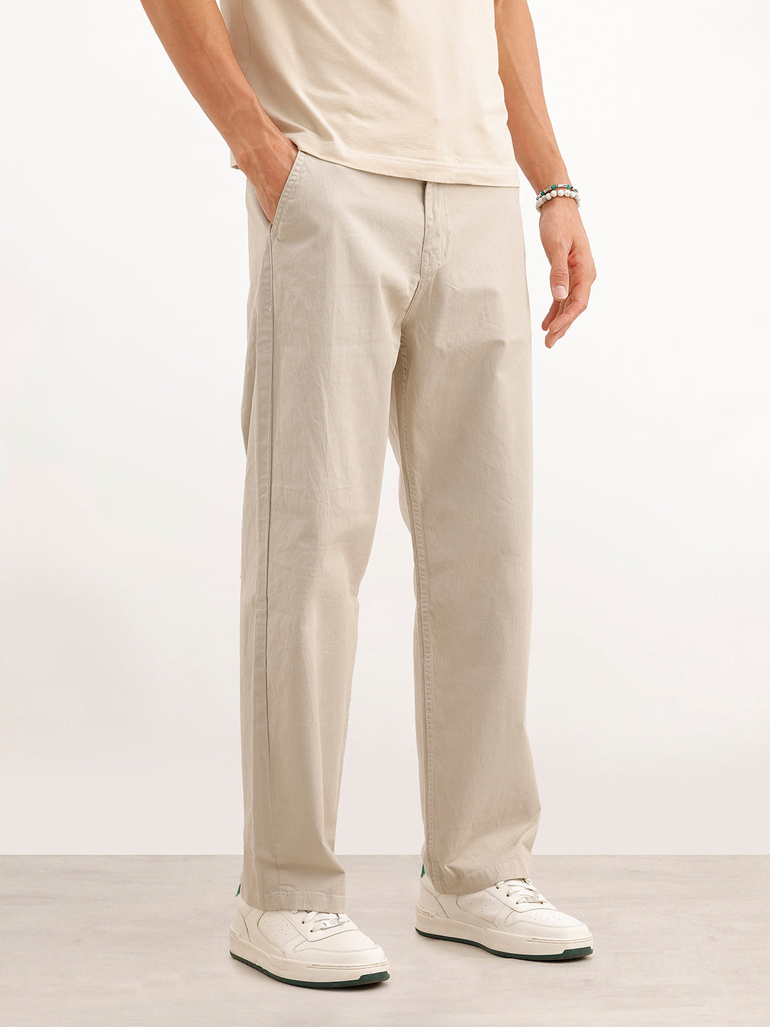 Solid Loose Fit Trouser | Off White | WTR0100LS5082W