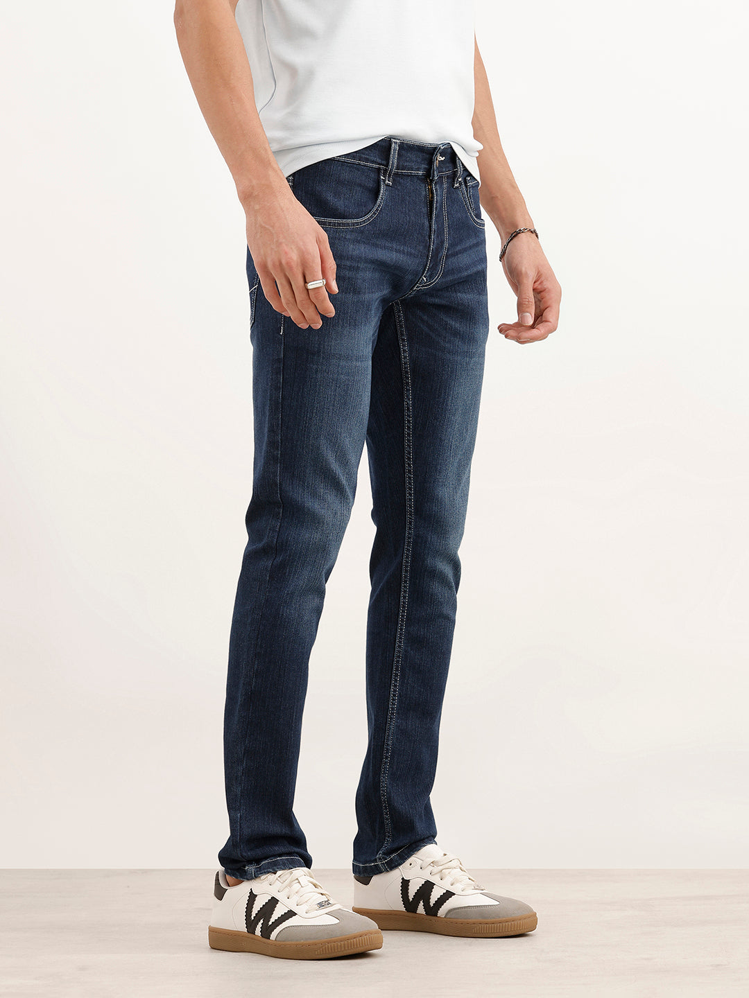 Faded Slim Fit Denim Jeans | Blue