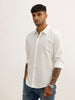 Solid Regular Fit 100% Cotton Shirt | White