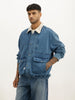 Classic Slim Fit Sherpa Denim Jacket | Blue