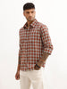 Regular Fit Full Sleeve Checkered Shirt | Brown