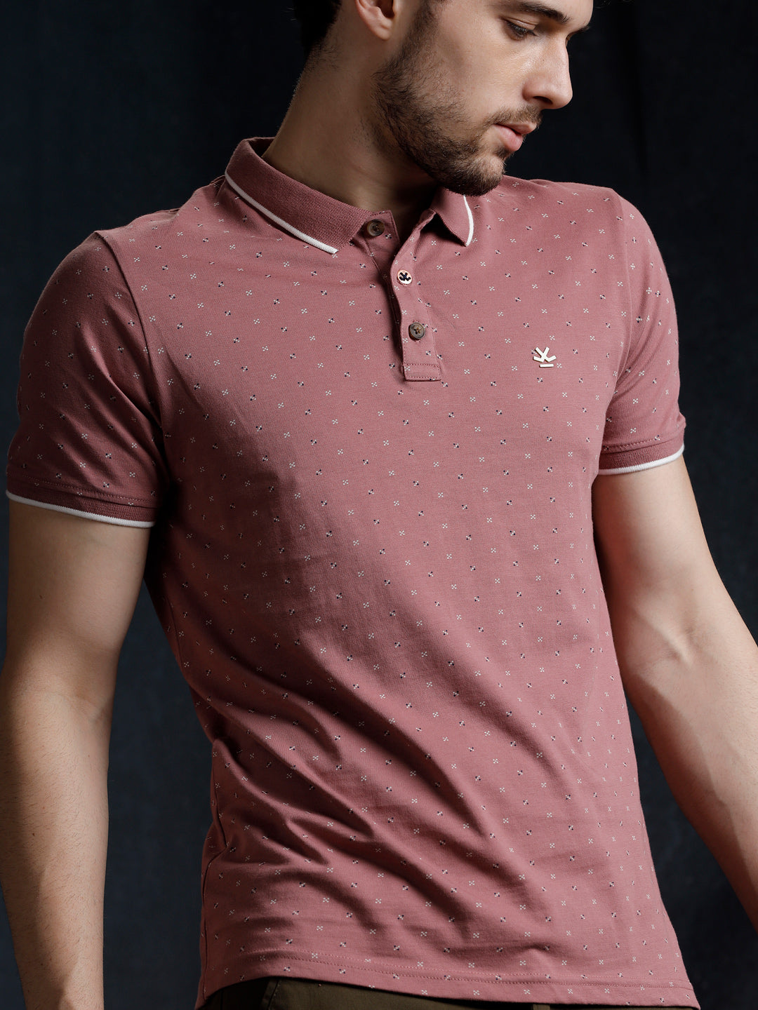 Polka Printed Polo T-Shirt