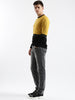 Colour-Blocked Comfort Yellow Sweater