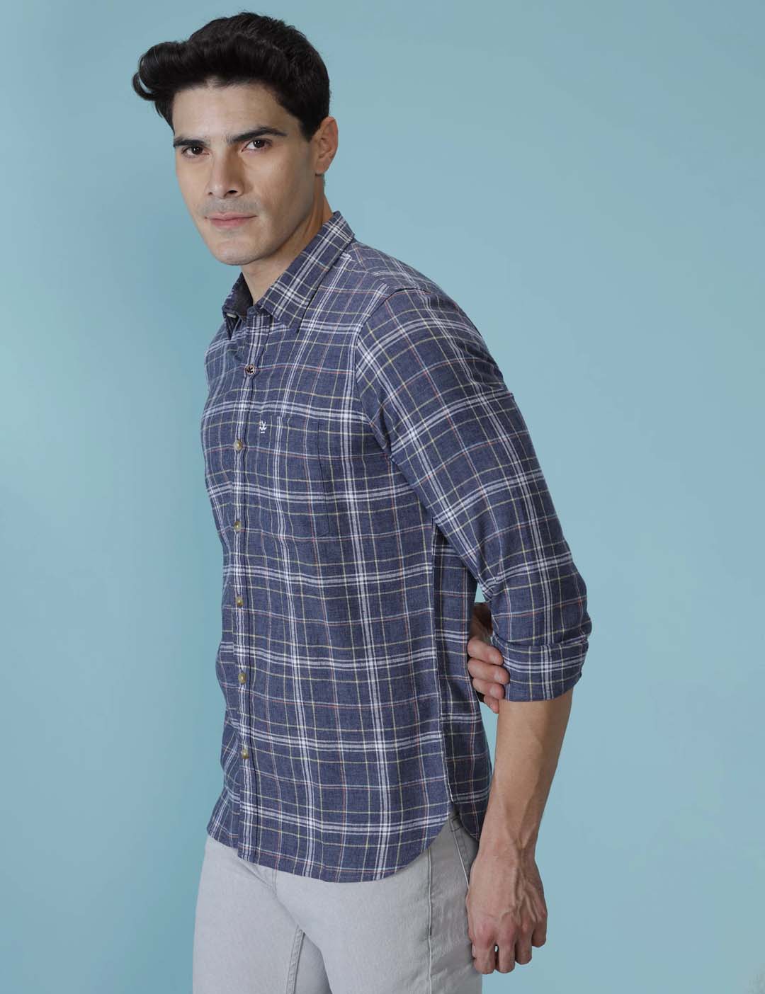 Sleek Checks Navy Shirt