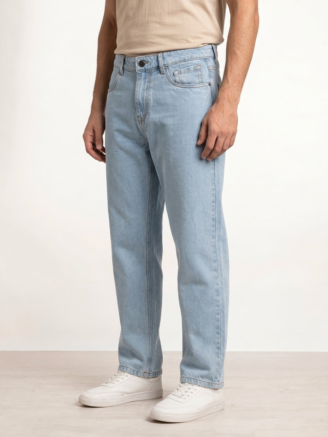 Loose Fit Denim Jeans | Light Blue