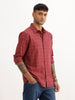 Slim Fit Checkered Full Sleeve Shirt | Red