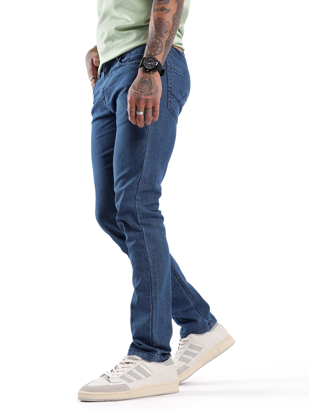 Classic Blue Twill Denim Jeans