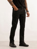 Washed Straight Fit Denim Jeans | Black