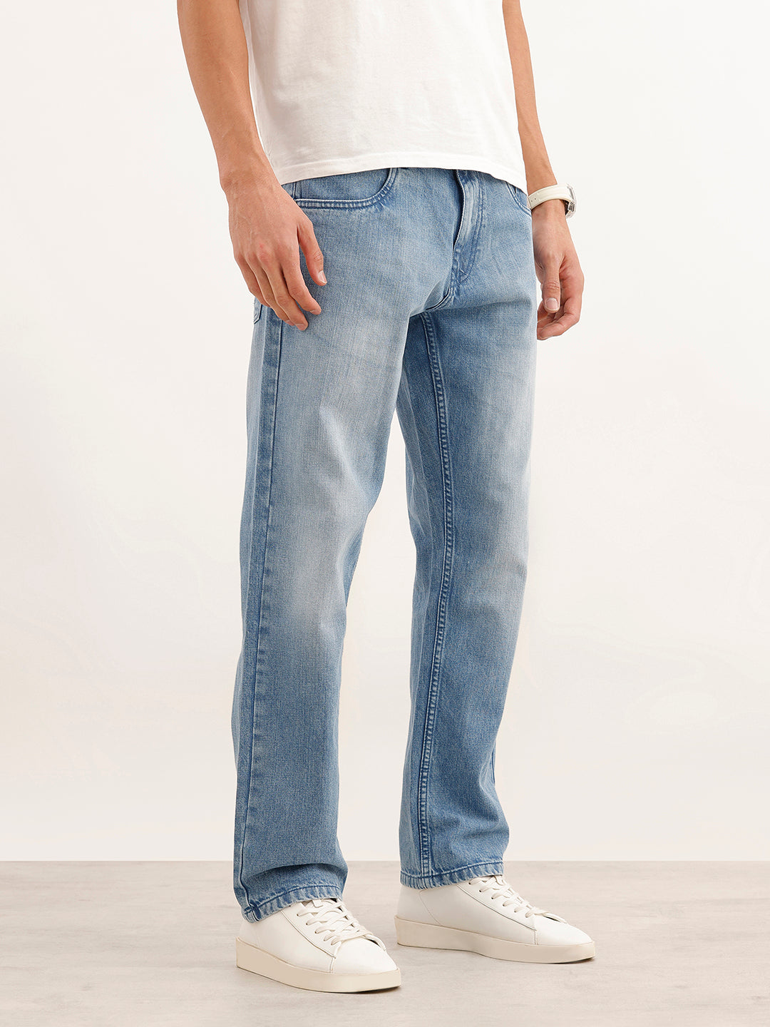 Faded Anti Fit Denim Jeans | Light Blue