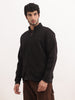 Solid Comfort Fit Zipper Jacket | Black