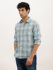 Slim Fit Checkered Full Sleeve Shirt | Blue