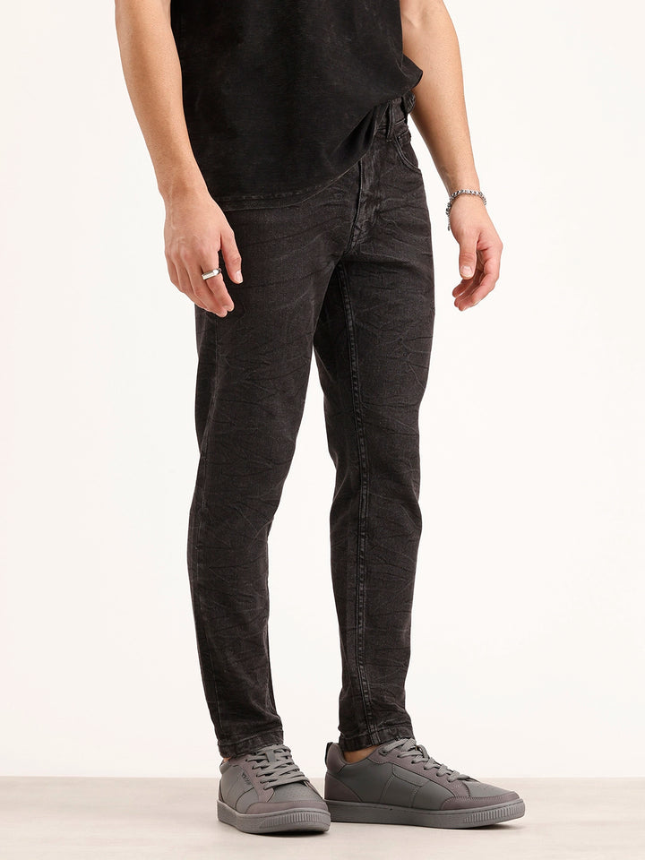 Washed Skinny Crop Denim Jeans | Grey