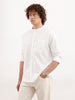 Solid Slim Fit Mandarin Collar Shirt | White