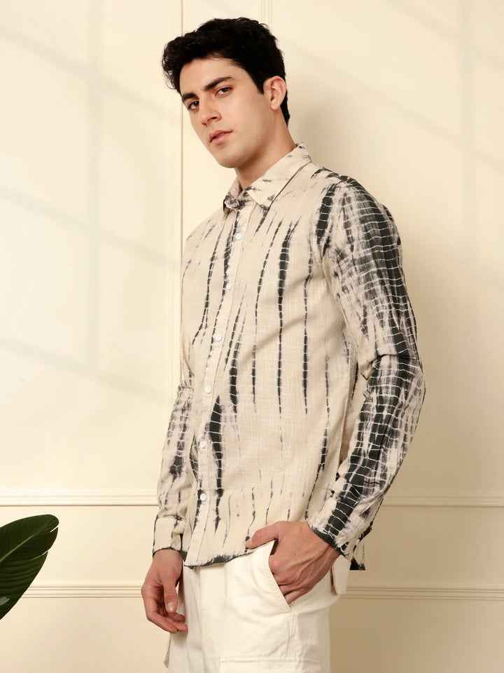 Beige Dyed Full Sleeve Shirt