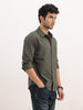 Slim Fit Solid Full Sleeve Shirt | Olive