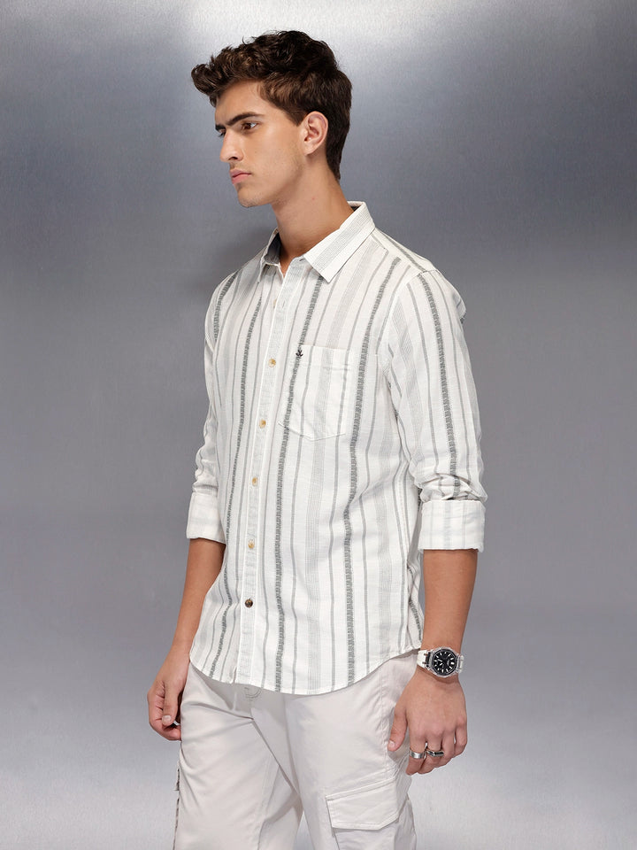 Textured stripe shirt | Off White