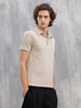 Textured Jacquard Self Design Polo In Slim Fit | Beige