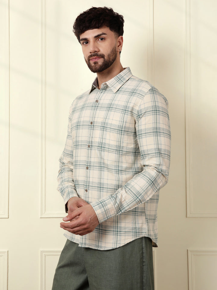 Casual Oxford Checked Shirt | Yellow