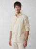 Solid Oversized Textured Shirt | Beige