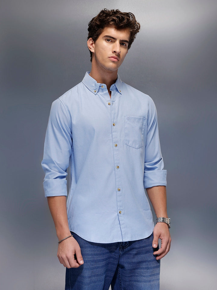 Men's Casual Slim Fit Shirt   |  Blue