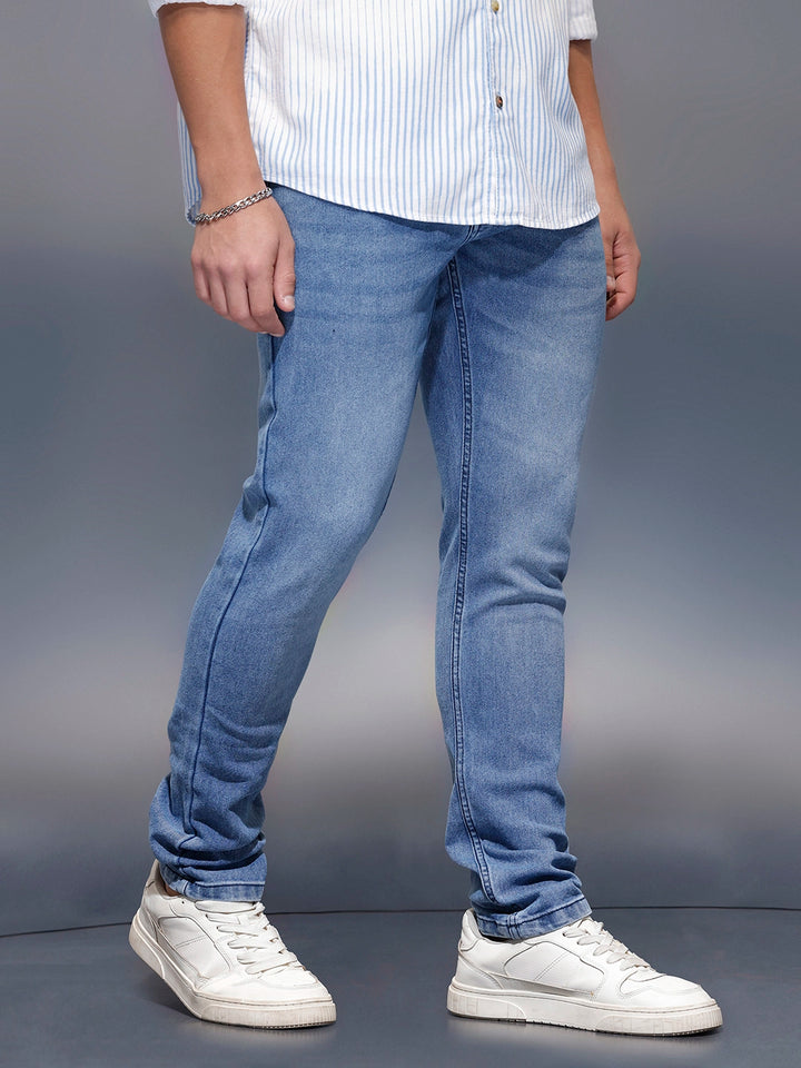 Men's Casual Slim Fit Jeans   |  Blue