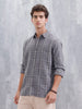 Textured Checkered Pattern Regualr Fit Shirt | Grey