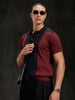 Flat Knit Slim Fit T-Shirt | Maroon