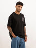 Oversized Fit Placement Printed T-Shirt | Black | WTS02HSOS1062S