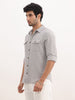 Slim Fit Double Pocket Full Sleeve Shirt | Grey
