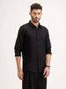 Solid Regular Fit Textured Shirt | Black