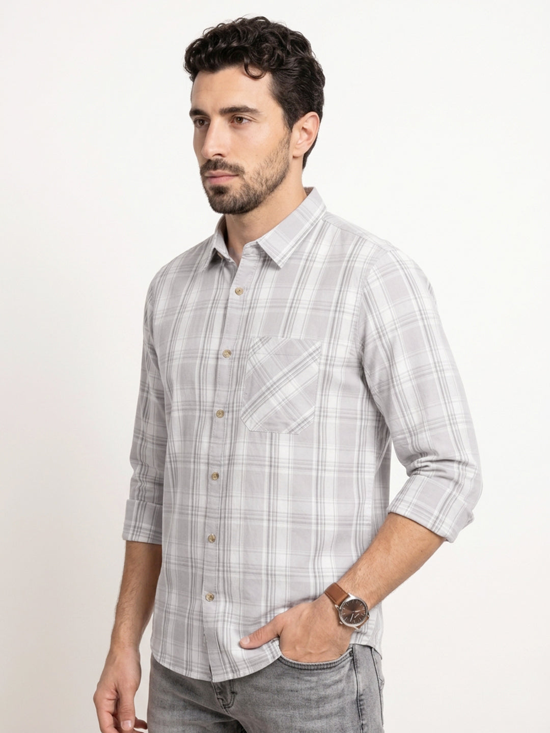 Regular Slim Fit Shirt | Grey