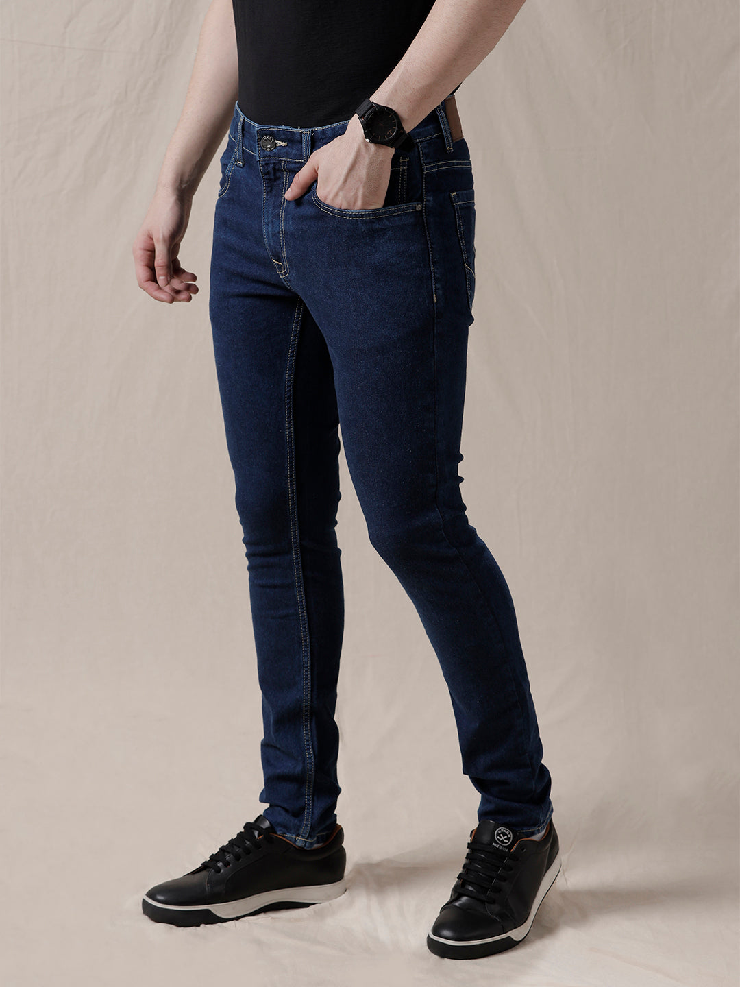 Solid Mid Rise Jeans