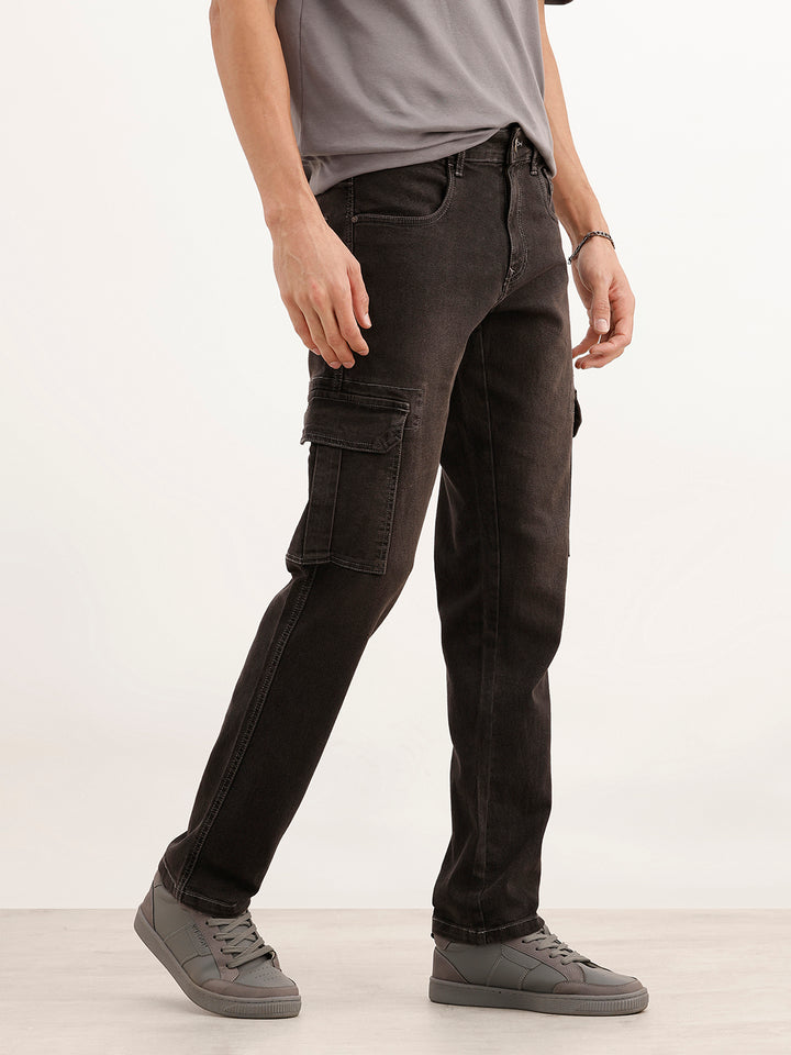Classic Straight Fit Denim Cargo | Grey