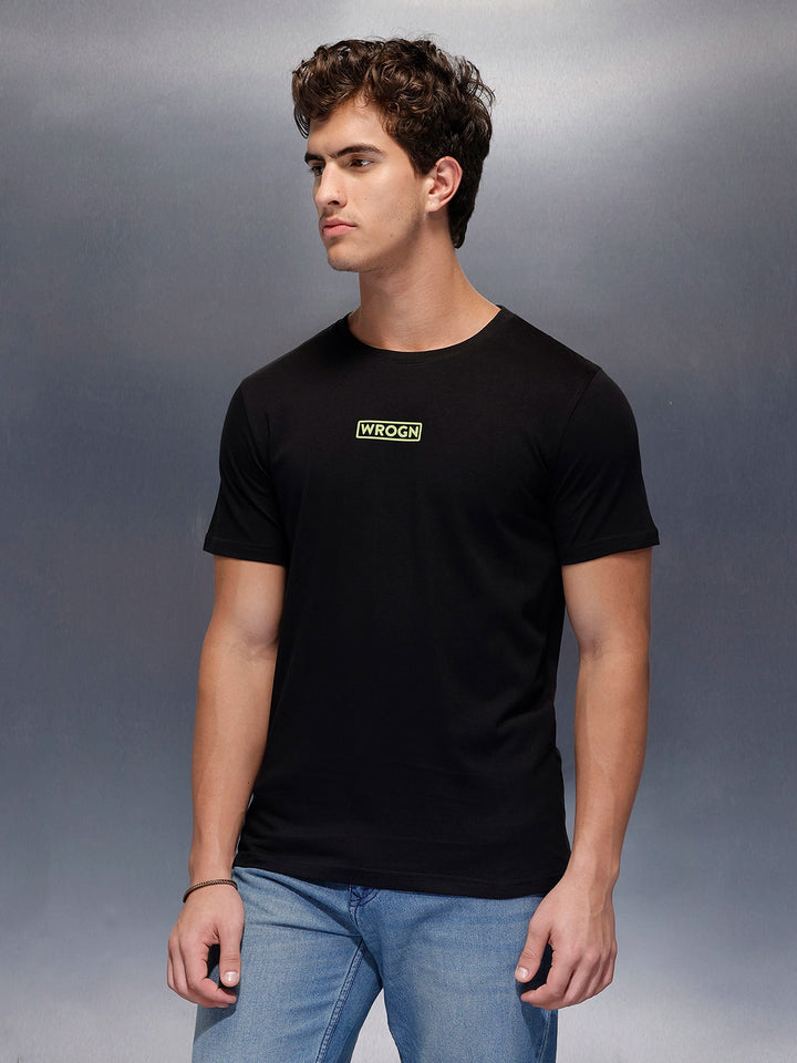 Solid Regular Fit T-Shirt   |  Black