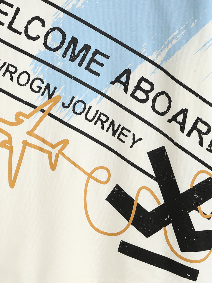 Panel Printed Oversized Fit T-Shirt | White