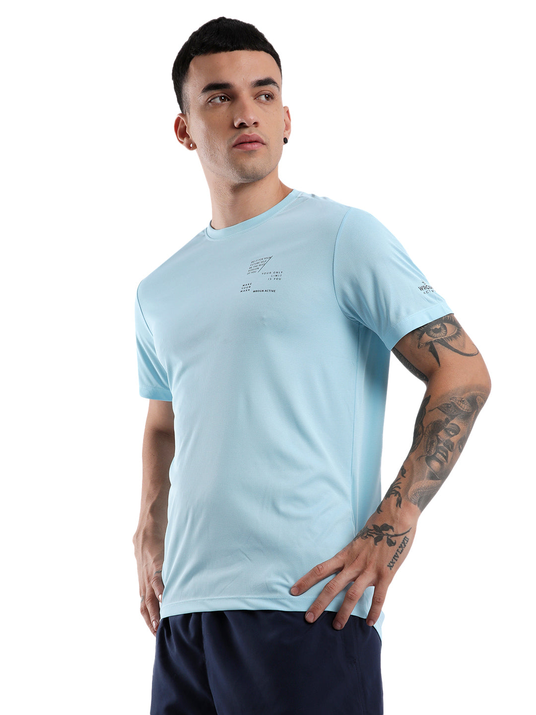 Turquoise Active Placemented Print T-Shirt